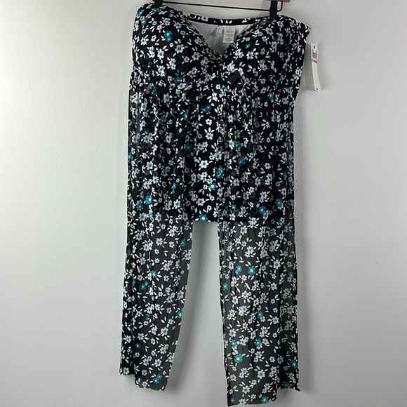 Anne Cole Beautiful Bunches Convertible Floral Tankini Swim Top Womens Size 22W - Picture 8 of 11